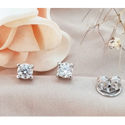 PENDIENTES ORO BLANCO 18 KT. BRILLANTES 0.53 CT.