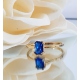 ANILLO ORO AMARILLO 18 KT. CON ZAFIRO EN TALLA RECTANGULAR