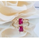 ANILLO ORO AMARILLO 18 KT. CON ZAFIRO EN TALLA RECTANGULAR