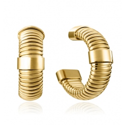 PENDIENTES TUBOGAS LAURA ESCANES VICEROY ACERO IP ORO