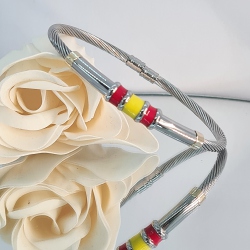 PULSERA ACERO Y ORO BANDERA ESPAÑA