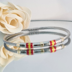 PULSERA ACERO Y ORO BANDERA ESPAÑA