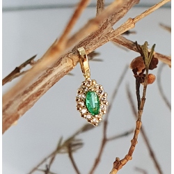 COLGANTE ORO 18 KT. ESMERALDA NATURAL Y CIRCONITAS