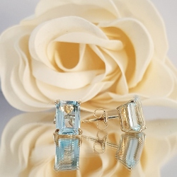 PENDIENTES ORO 18 KT. SKYBLUE