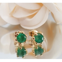 PENDIENTES ORO 18 KT. NANO ESMERALDA