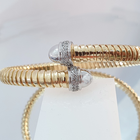 PULSERA JAKAILA TUBOGAS PLATA LEY BAÑO ORO