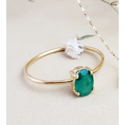 SORTIJA ORO 18 KT. ESMERALDA NATURAL