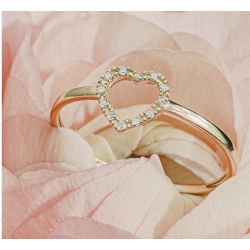 ANILLO CORAZÓN & DIAMANTES ORO 18 KT.