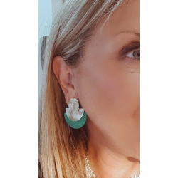 PENDIENTES Kiara PLATA VERDE