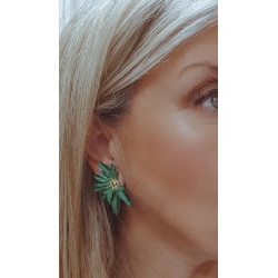 PENDIENTES Dalia PLATA IP VERDE ESMERALDA