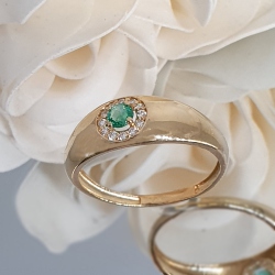 SORTIJA ORO 18 KT. ROSETON ESMERALDA NATURAL