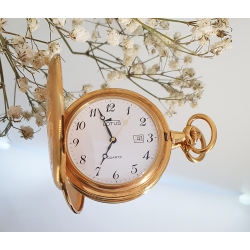 RELOJ BOLSILLO CON TAPA LOTUS CHAPADO ORO