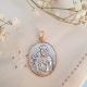 MEDALLA VIRGEN DEL CARMEN PLATA CON CERCO BAÑO ORO
