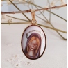 MEDALLA ORO 18 KT. VIRGEN NIÑA PINTADA A MANO