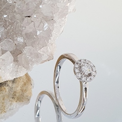 SORTIJA ORO BLANCO 18 KT. BRILLANTES