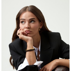 PULSERA VICEROY ACERO RIGIDA DOBLE IP DORADO Y NEGRO COL. LAURA ESCANES