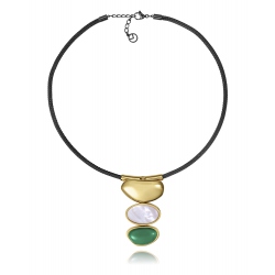 COLLAR VICEROY ACERO IP NEGRO Y DORADO COL. LAURA ESCANES