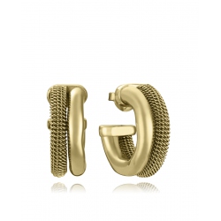 PENDIENTES VICEROY ACERO IP DORADO CRIOLLA DOBLE COL. LAURA ESCANES