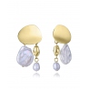 PENDIENTES VICEROY ACERO IP DORADO CON PERLAS NATURALES