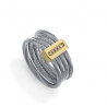 ANILLO VICEROY ACERO IP DORADO MULTIPLES CABLES UNIDOS CON BARRA DE CIRCONITAS