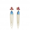 PENDIENTES VICEROY ACERO IP DORADO CON CRISTALES Y CADENAS COLGANTES