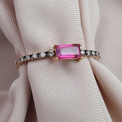 ANILLO ROSETA DESTINY ORO BLANCO DIAMANTES