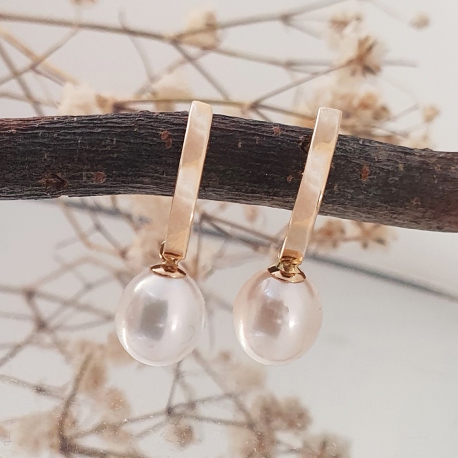 PENDIENTES LÍA ORO 18 KT. Y PERLAS