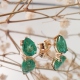 PENDIENTES ORO ESMERALDAS NATURAL EN GARRAS