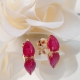 PENDIENTES ORO RUBI NATURAL EN GARRAS