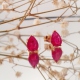 PENDIENTES ORO RUBI NATURAL EN GARRAS