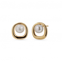 Pendientes esfera Glassé con perla cultivada blanca