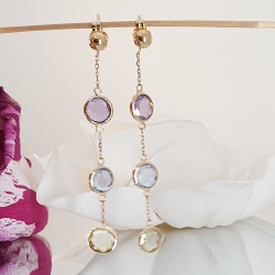 PENDIENTES NALIA ORO 18 KT. CON P. COLOR